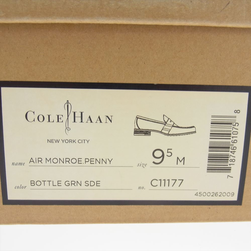 COLE HAAN コールハーン c11177 Penny Loafers Green Suede Leather スエードレザー コインローファー グリーン系 9.5【中古】_画像7