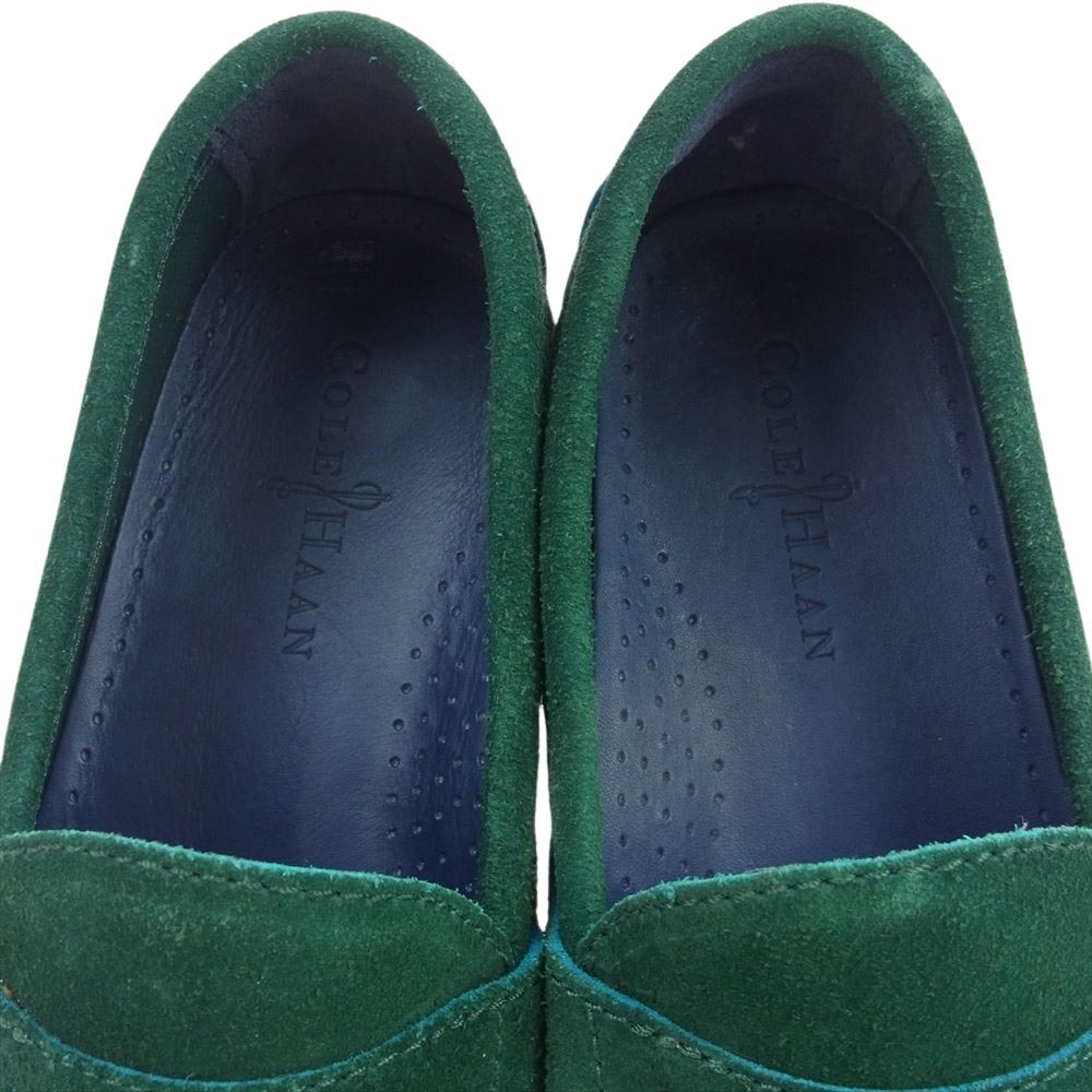 COLE HAAN コールハーン c11177 Penny Loafers Green Suede Leather スエードレザー コインローファー グリーン系 9.5【中古】_画像5