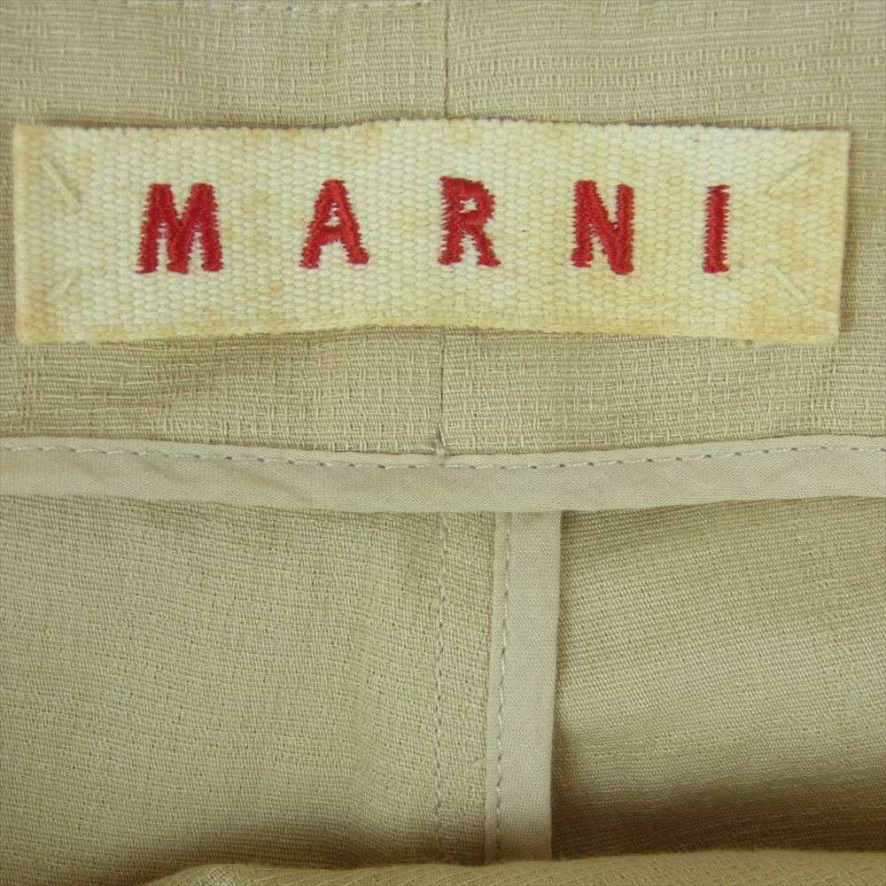 MARNI マルニ 国内正規品 イタリア製 リネンドローコード コットン パンツ ベージュ系 L【中古】_画像3