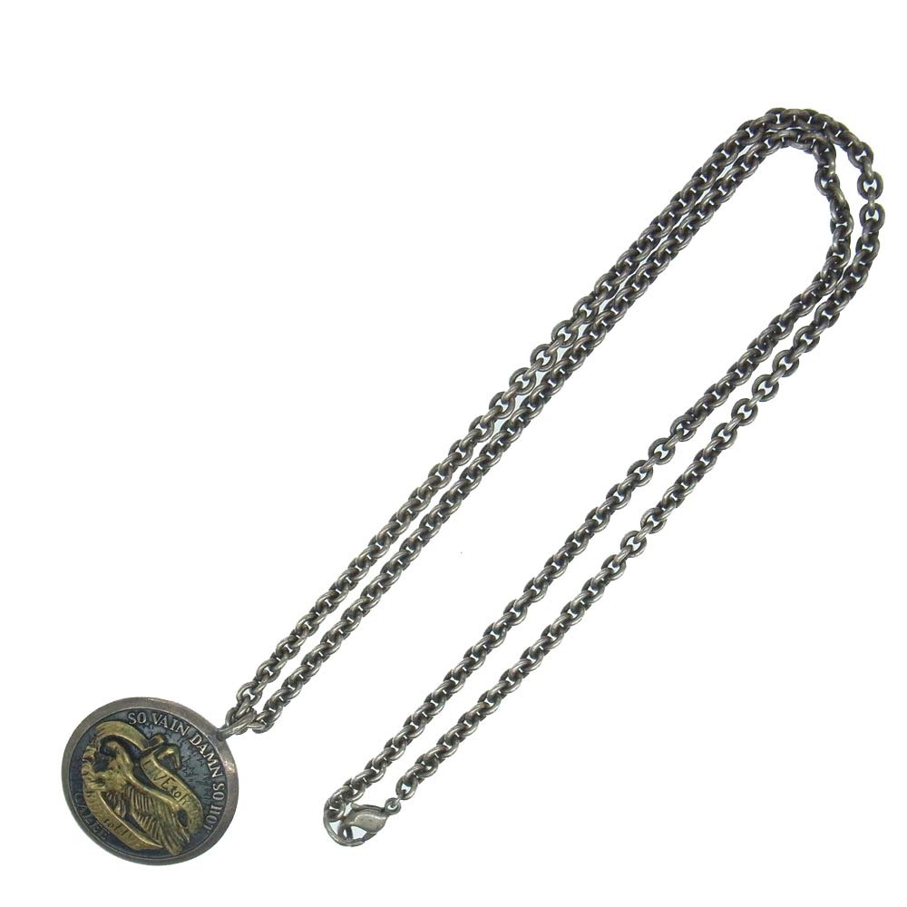 CALEE キャリー COIN CONCHO NECKLACE イーグル コイン コンチョ ネックレス シルバー系【中古】の画像4