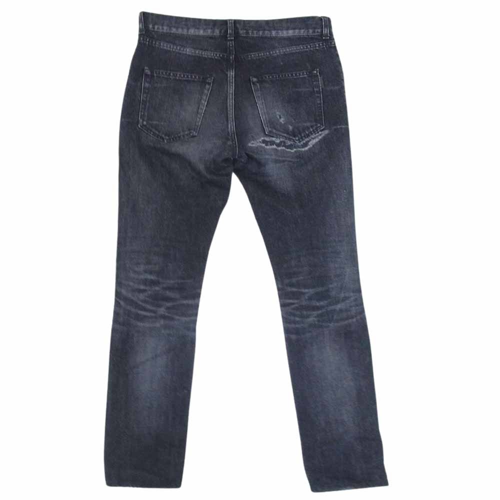 SAINT LAURENT サンローラン 527389 YA899 SKINNY-FIT JEANS IN COATED スキニーフィット ダメージ加工 デニムパンツ ジーンズ【中古】_画像2