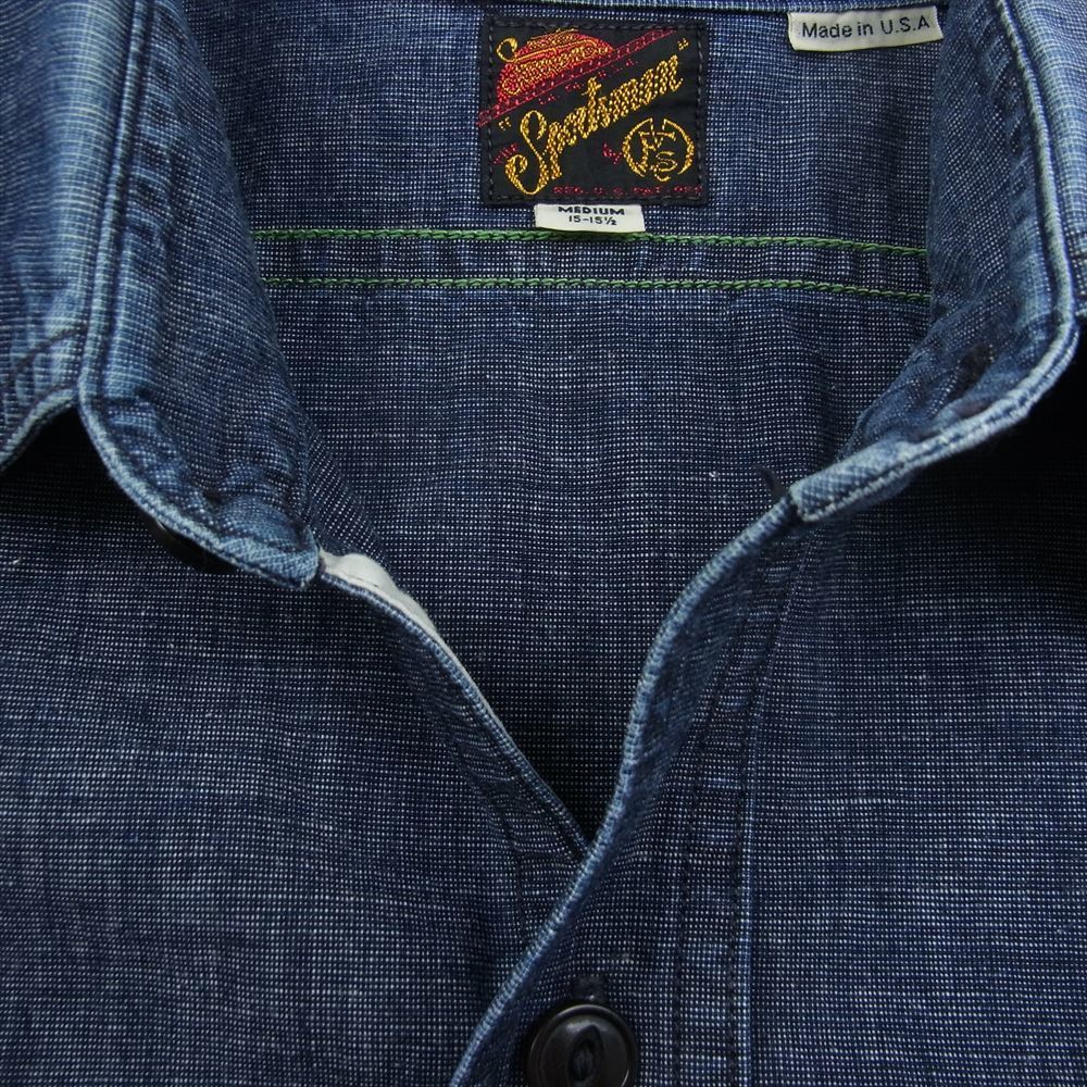 MR.FREEDOM ミスターフリーダム Denim WORKMAN SHIRTS ワークマン シャツ インディゴブルー系 M【中古】_画像3