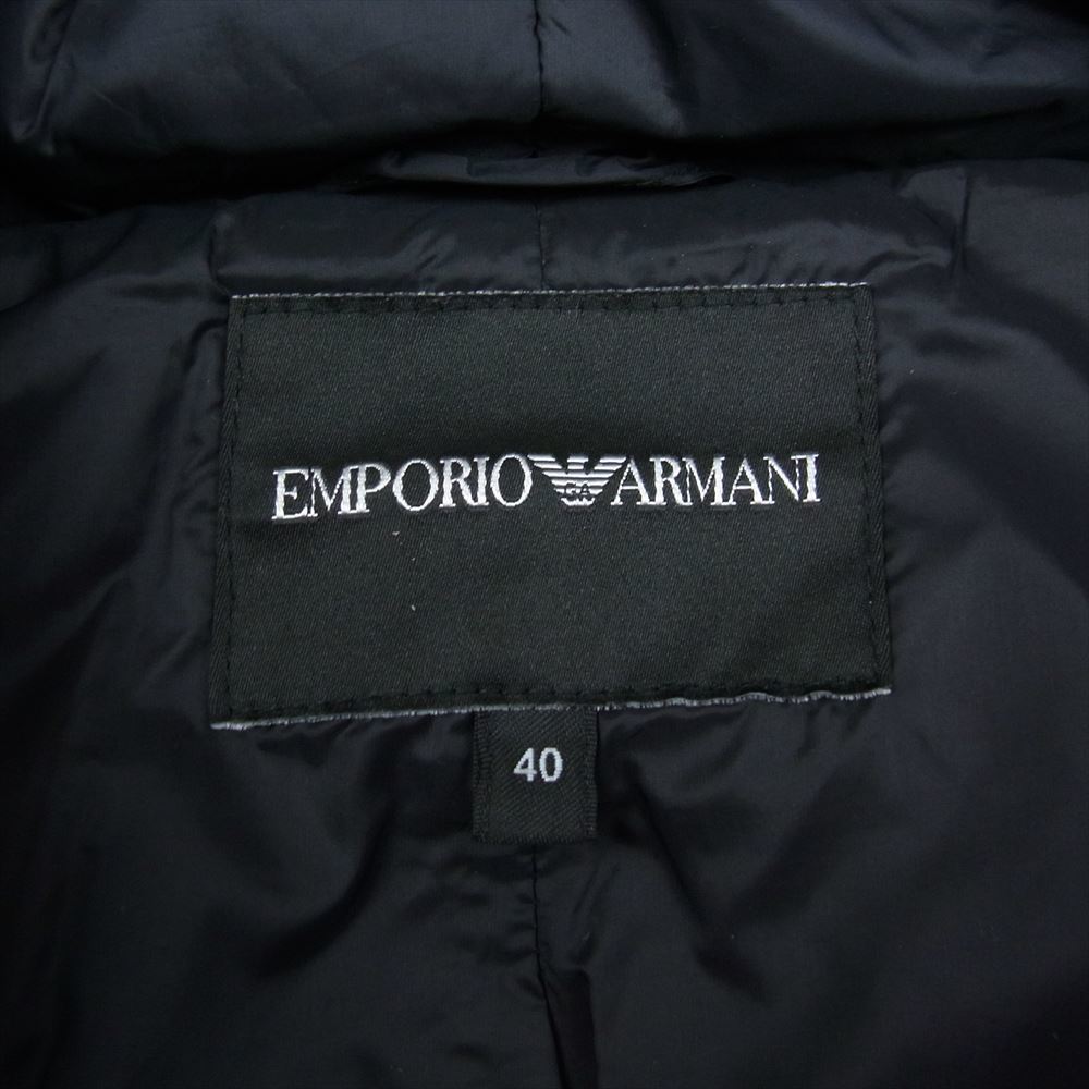 Emporio Armani エンポリオ・アルマーニ 6Z2L68 2NXBZ Asymmetrical insulated jacket 中綿 コート ブラック系 40【中古】_画像4