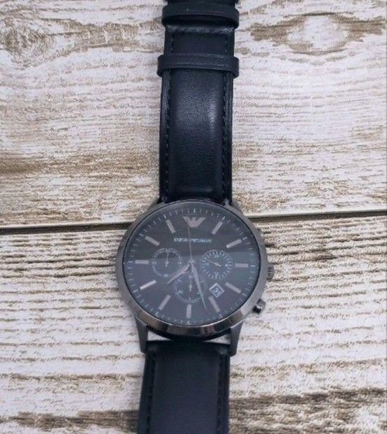 動作品　エンポリオアルマー二　腕時計　レザー　ブラック　AX　定価5万円