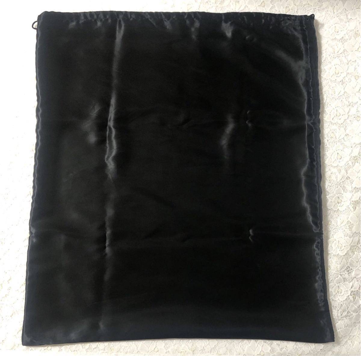 イヴサンローラン「YVE SAINT LAURENT」バッグ保存袋 旧型 (2786) 正規品 付属品 布袋 巾着袋 ブラック 二重仕立て ナイロン生地 わけあり_画像2