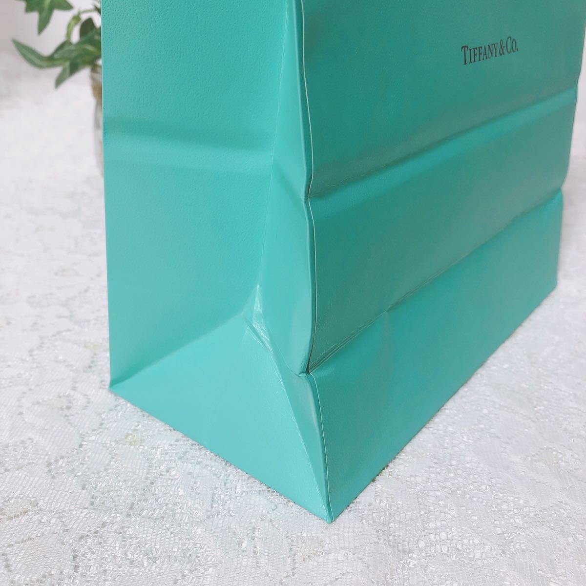 ティファニー「TIFFANY&Co.」ショッパー 小物箱サイズ (3044) 正規品 付属品 ショップ袋 ブランド紙袋 封筒付き 折らずに配送の画像7