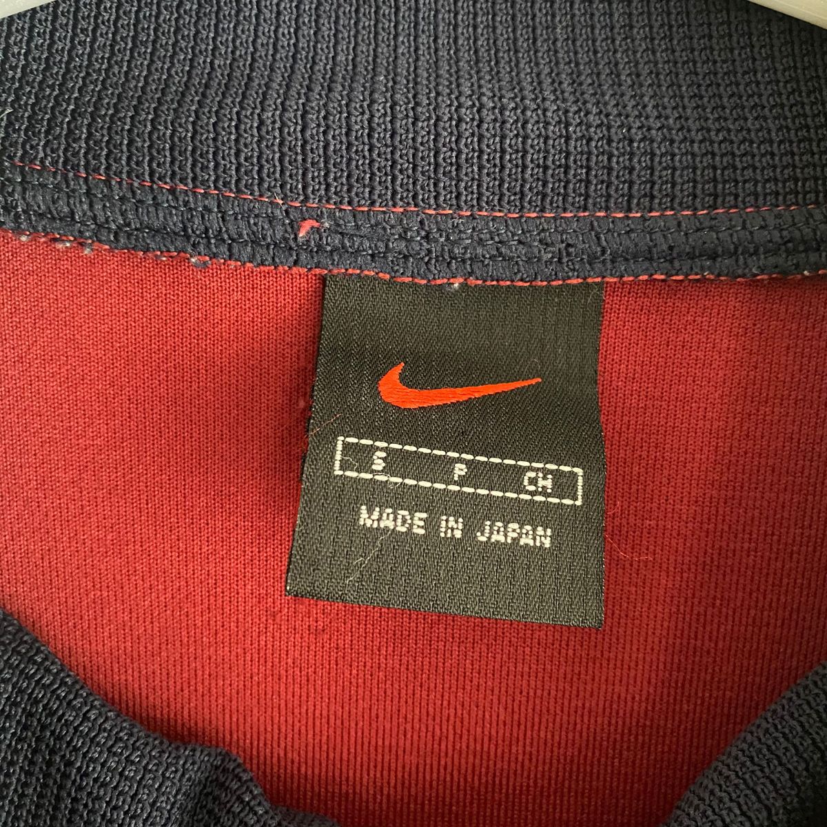 NIKE 90s トラックジャケット ジャージ 黒タグ　ボルドー　赤　スウッシュロゴ刺繍　ネイビー　紺色　白