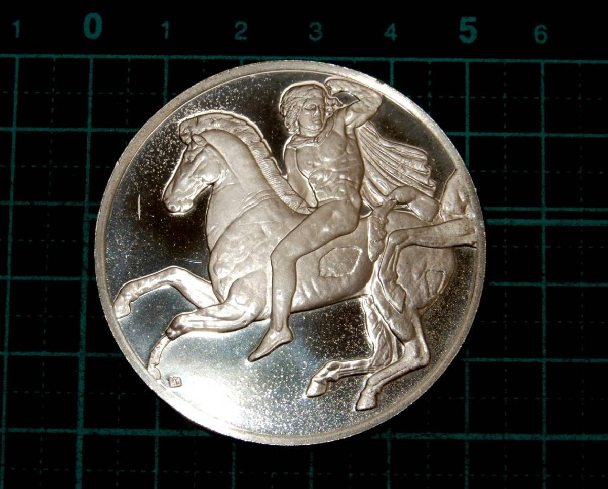 レア 限定品 フランス造幣局製 古代ギリシャ彫刻 Cavalier ナイト 馬上の騎士像 騎兵 レリーフ 純銀製 記念メダル コイン スーベニア 章牌_画像2