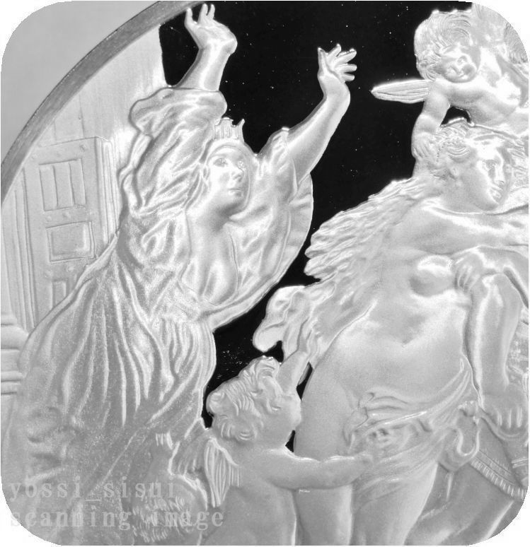 レア 限定品 世界の偉大なミュージアム 絵画 愛と美の女神ウェヌス 軍神マルス 記念品 純銀製メダル コインコレクション 記章_画像1