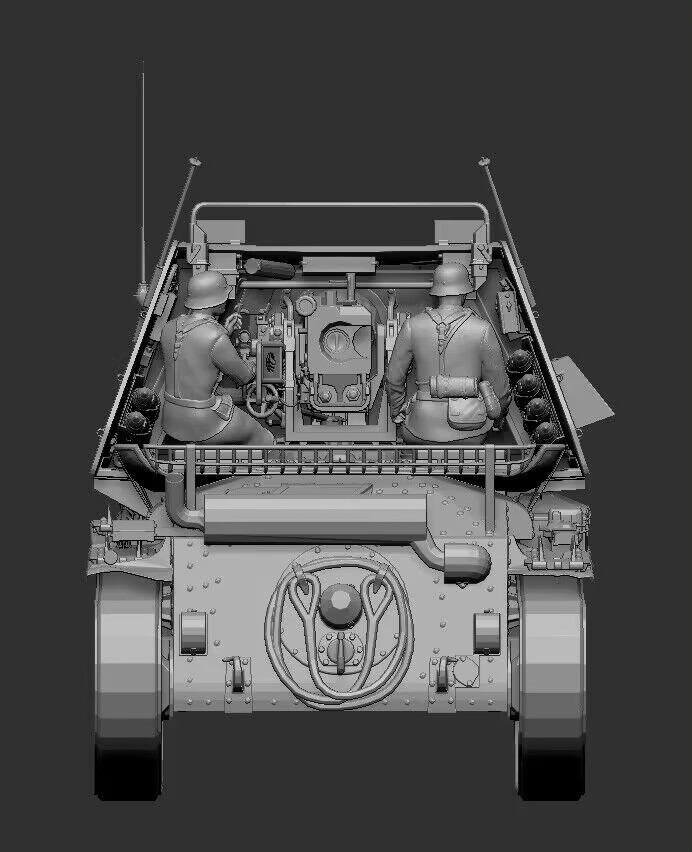 1/72 Marder 3H 3D printed kit with metal barrel and two figures_画像4