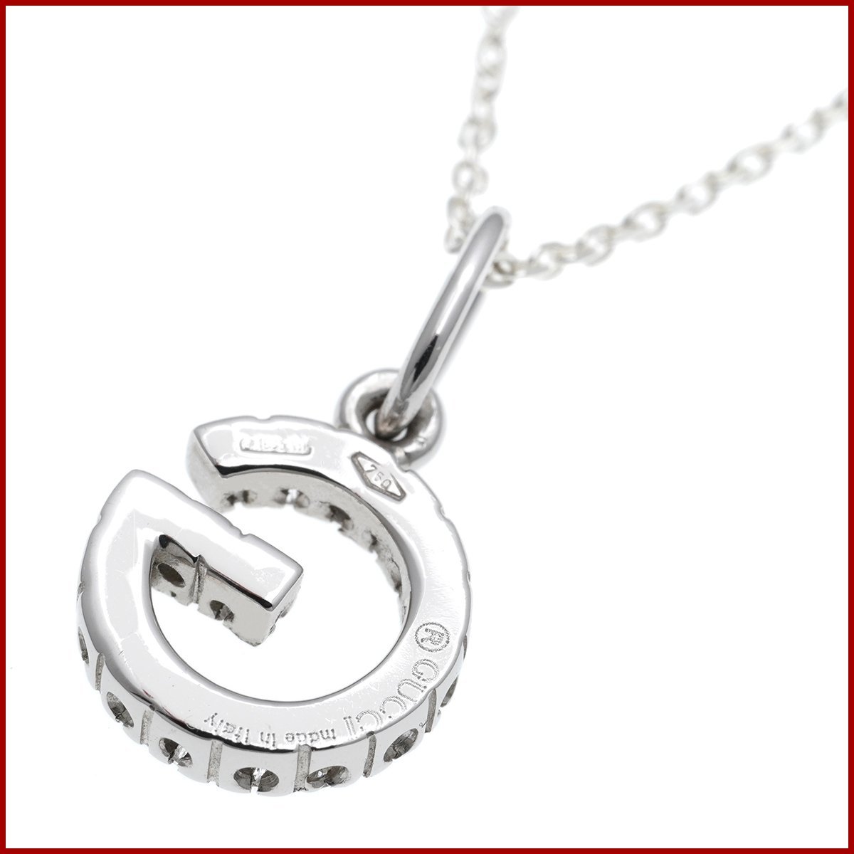  Gucci G motif diamond pendant necklace K18WG white gold beautiful goods new goods has been finished .. packet correspondence possibility postage 300 jpy 