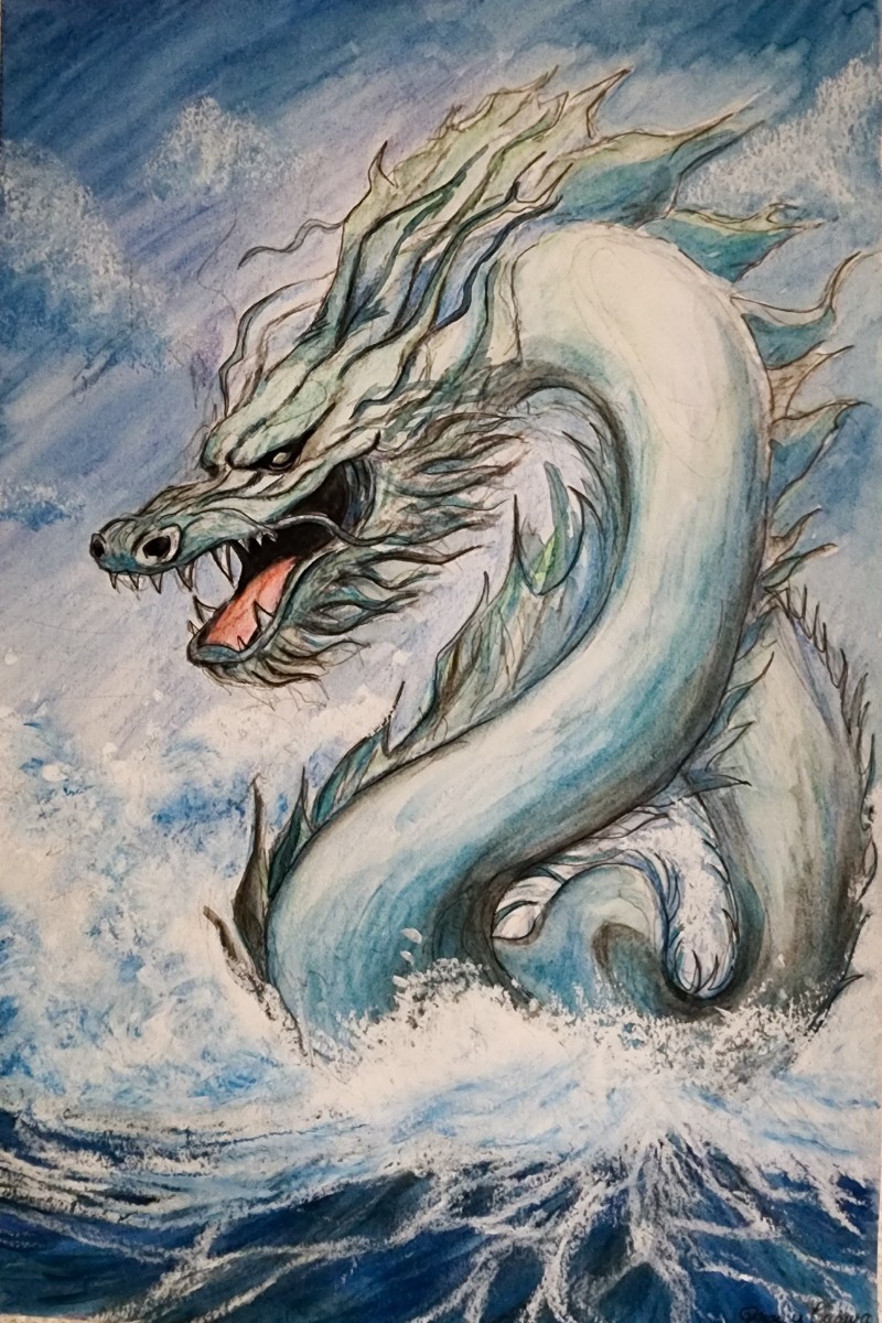  watercolor painting dragon. .. year 