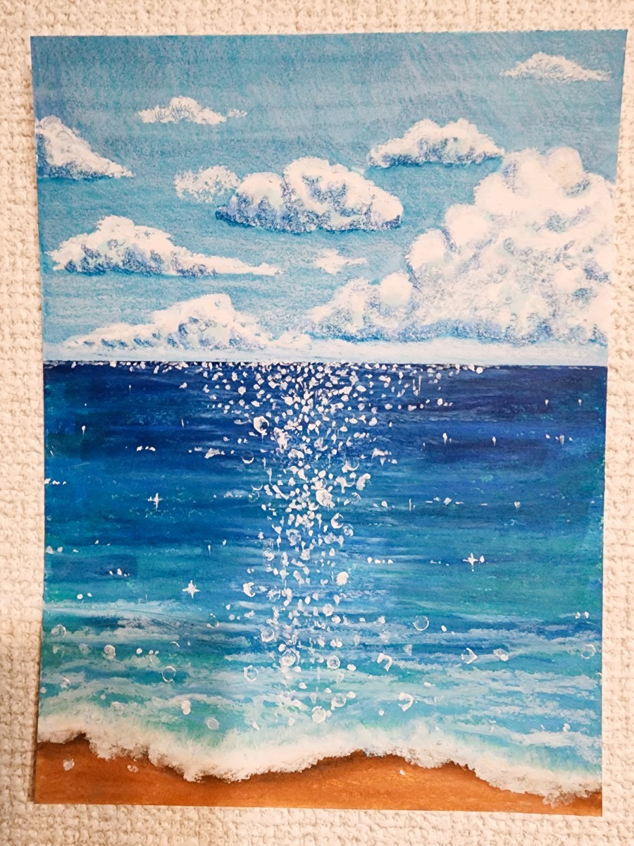 風景画　海　絵画_画像1