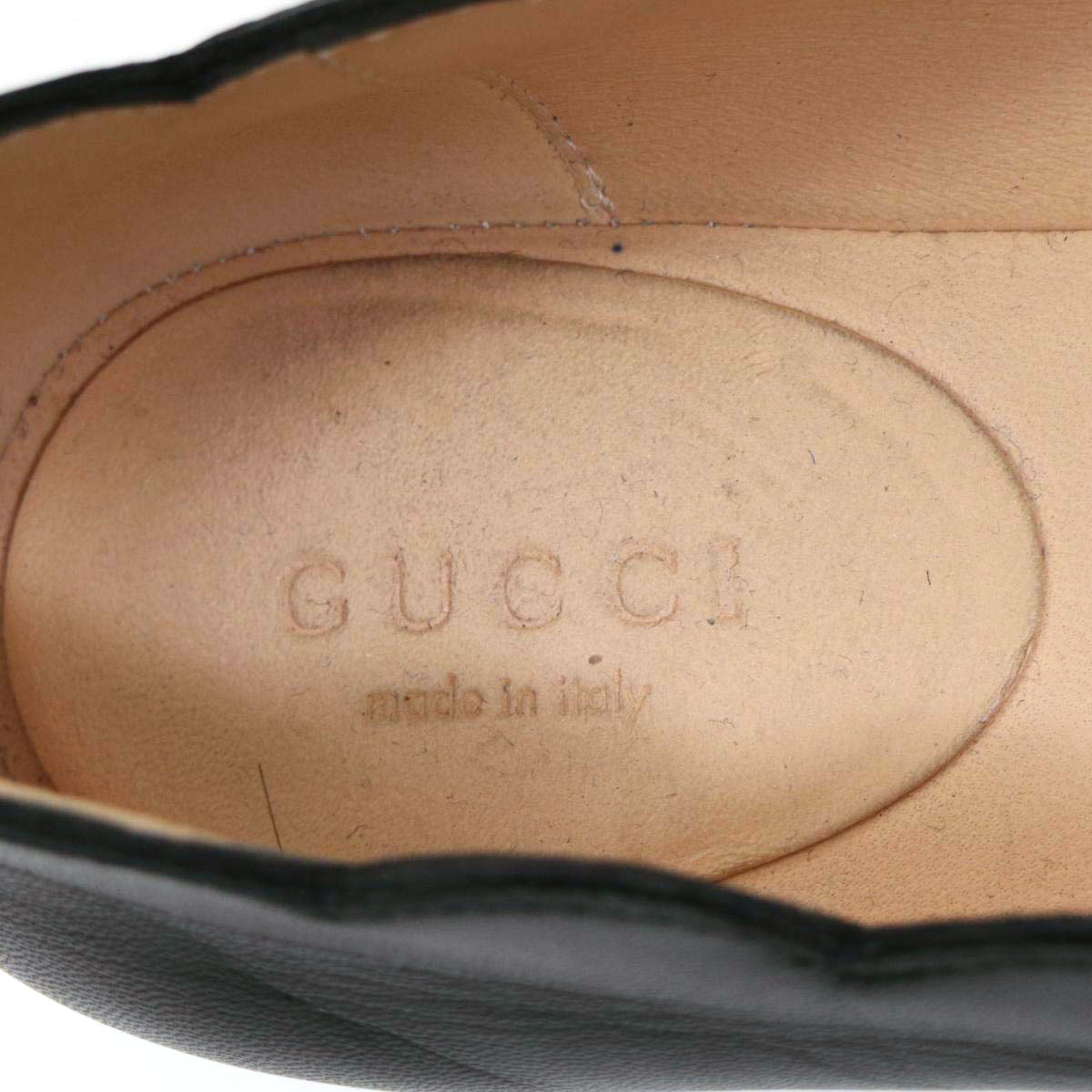 グッチ インターロッキング レザー フラット パンプス 565845 レディース ブラック GUCCI 中古 【アパレル・小物】_画像7