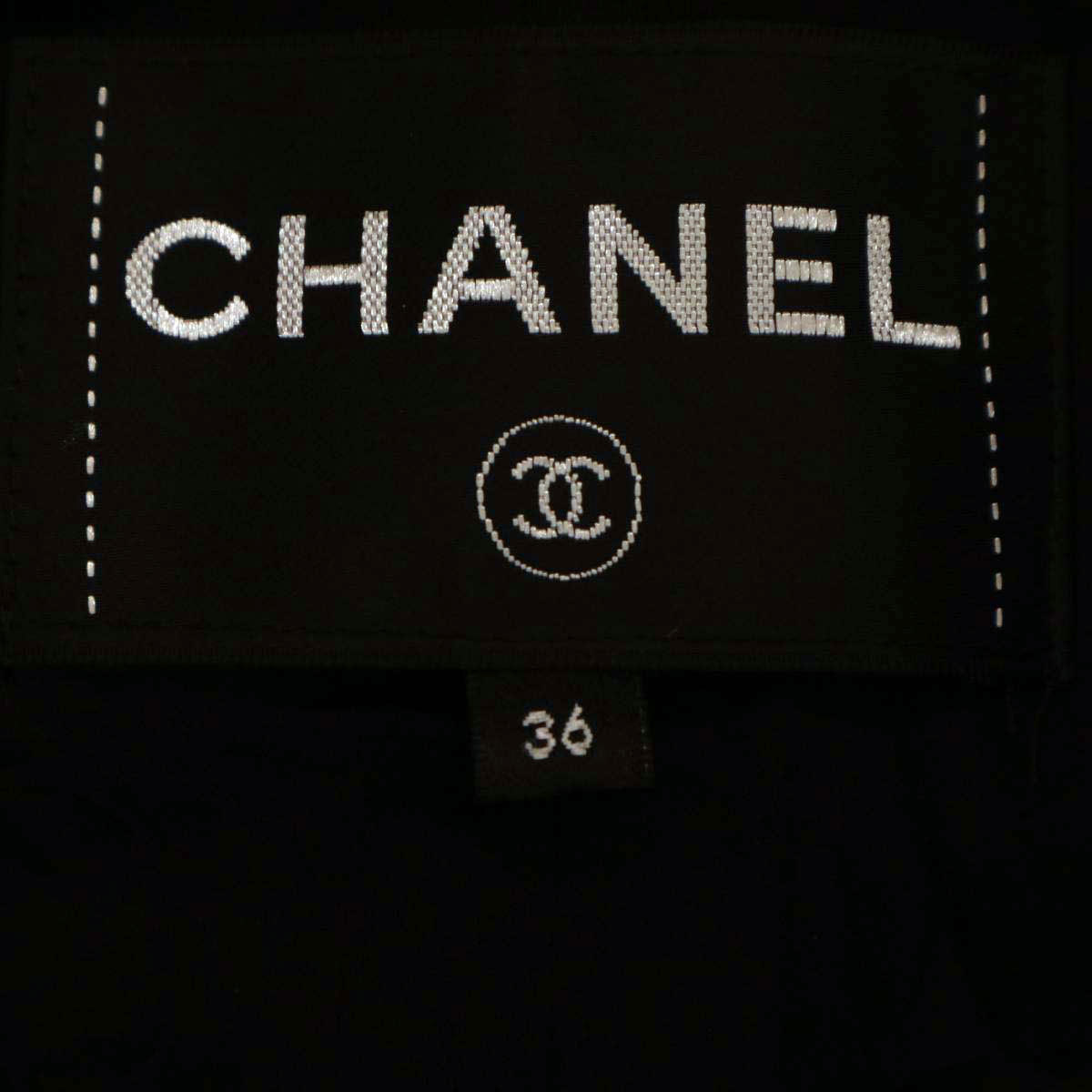 シャネル ツイード ノーカラー ジャケット P57217V30748 レディース ブラック CHANEL 中古 【アパレル・小物】_画像8