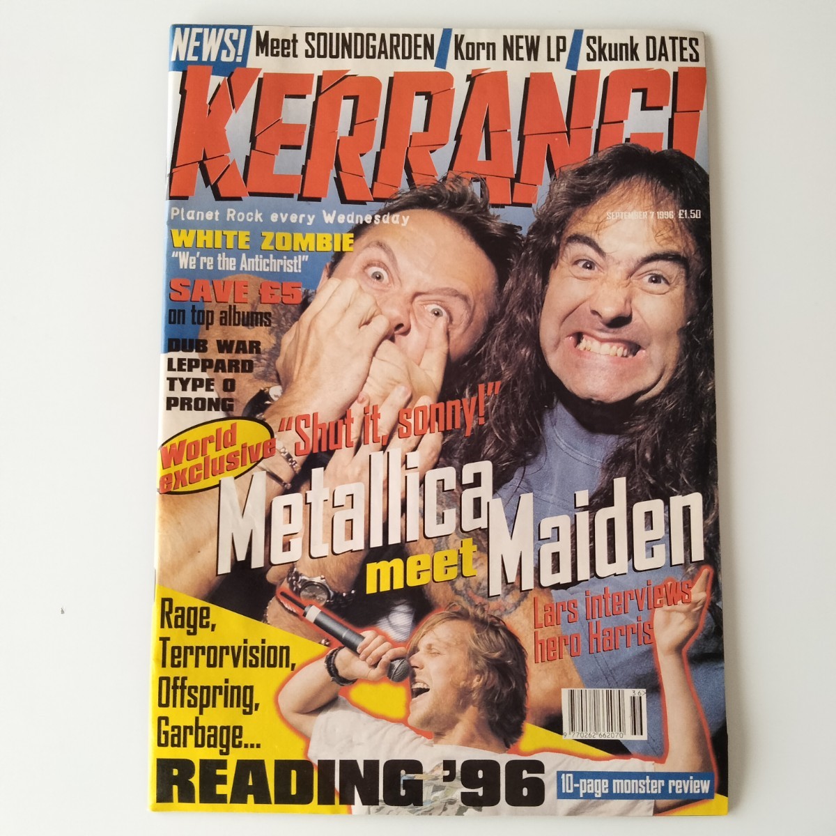 KERRANG ケラング! SEPTEMBER 7 1996/METALLICA メタリカ/IRON MAIDEN アイアンメイデン/PANTERA パンテラ/WHITE ZOMBIE/KORN/DEF LEPPARD_画像1