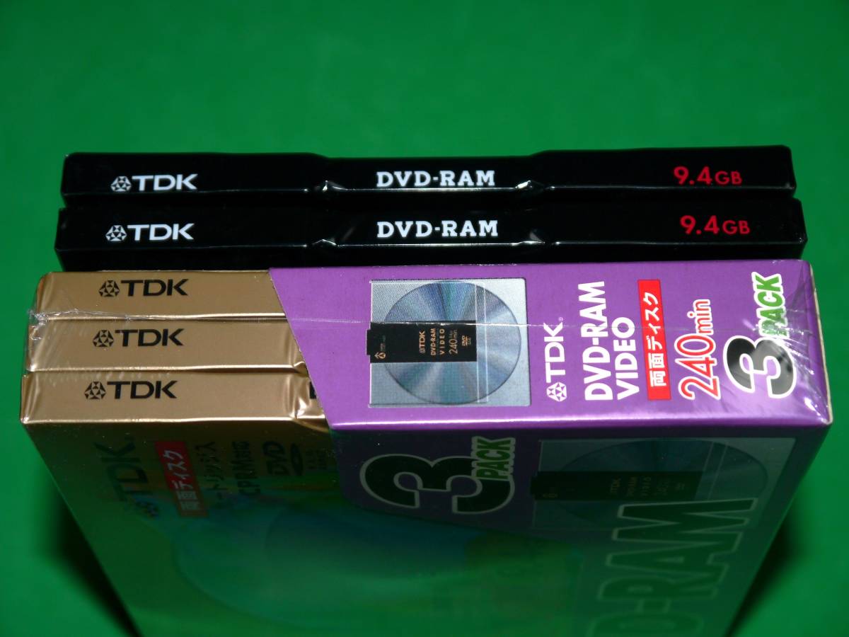 未開封 未使用 TDK DVD-RAM 9.4GB 3枚パック 240min カートリッジ入り CPRM対応 と PCデータ用 9.4GB カートリッジ入り 2枚 5枚セット_画像8