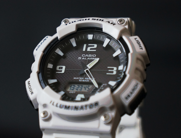 新品 CASIO White カシオ タフソーラー POWER システム搭載パワーセービング23ヶ月 アナデジ ワールドタイム48都市_画像1