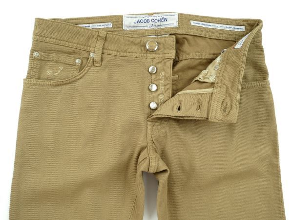 【新品未使用】JACOB COHEN ヤコブコーエン◆Made In Italy◆J622 COMF◆33◆ストレッチ コットン スリム デニム パンツ◆ベージュ