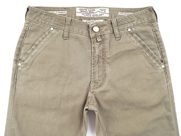 【新品未使用】JACOB COHEN ヤコブコーエン◆Made In Italy◆32◆J606◆VINTAGE ビンテージ◆グレージュ スリム ストレッチ デニム パンツ_画像2