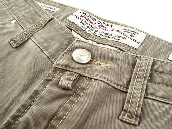 【新品未使用】JACOB COHEN ヤコブコーエン◆Made In Italy◆32◆J606◆VINTAGE ビンテージ◆グレージュ スリム ストレッチ デニム パンツ_画像4