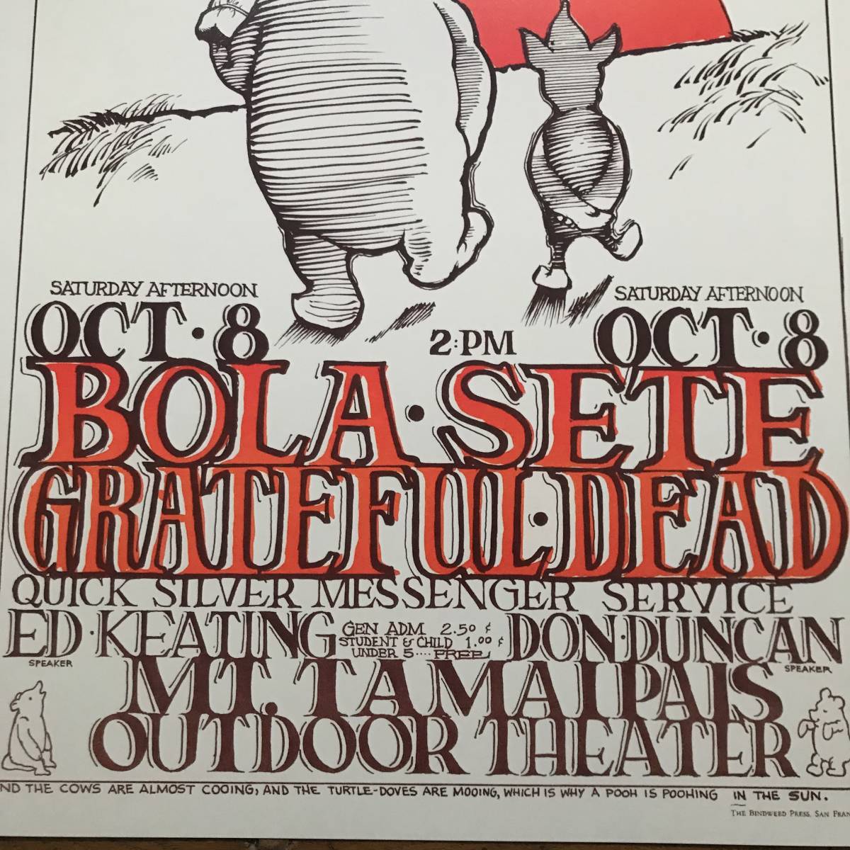 ポスター★1966 Grateful Dead コンサート『Peace Pooh』by Stanley Mouse★くまのプーさん/ピグレット/ジェリー・ガルシア/ヒッピー_画像4