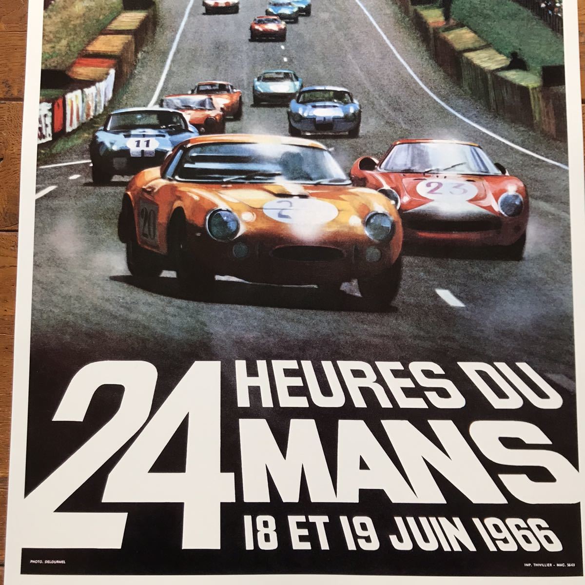 ポスター★1966年 ル・マン24時間レース ★24 Heures du Mans/ユノディエール/ポルシェ/フェラーリvsフォード_画像4