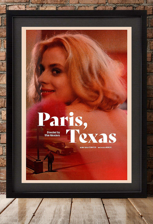 新品ポスター『パリ、テキサス』 (Paris,Texas) #5☆ナスターシャ・キンスキー/ヴィム・ヴェンダース/ビム・ベンダース/ロードムービー_額装イメージ（額は付属しません）