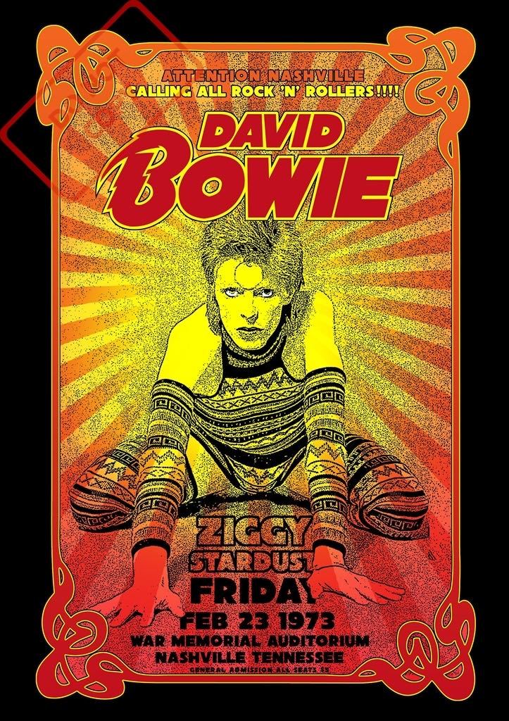 ポスター★デヴィッド・ボウイ（David Bowie） 1973 ジギー・スターダスト USツアー_ポスターサイズ：42cm × 29.7cm