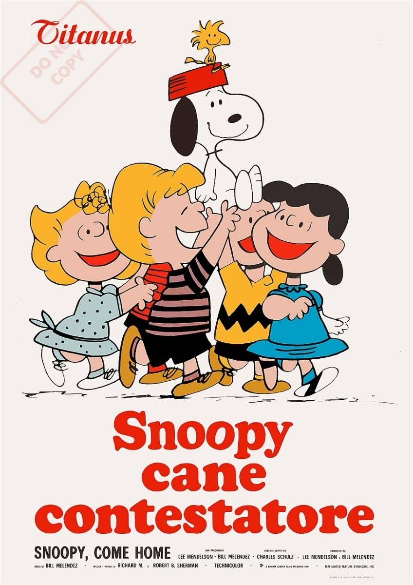 イタリア版ポスター『スヌーピーの大冒険』（Snoopy, Come Home!）Peanuts 1972★ピーナッツ/Snoopy/チャーリー・ブラウン_DO NOT COPYの文字は入りません