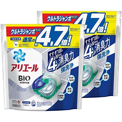 【まとめ買い】 アリエール ジェルボール4D 洗濯洗剤 詰め替え 56個x2袋