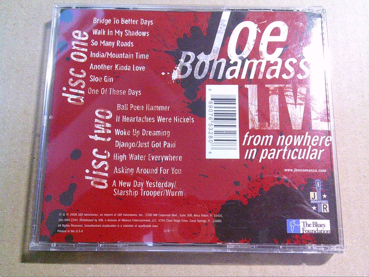 JOE BONAMASSA[FROM NOWHERE IN PARTICULER]2CD _画像2