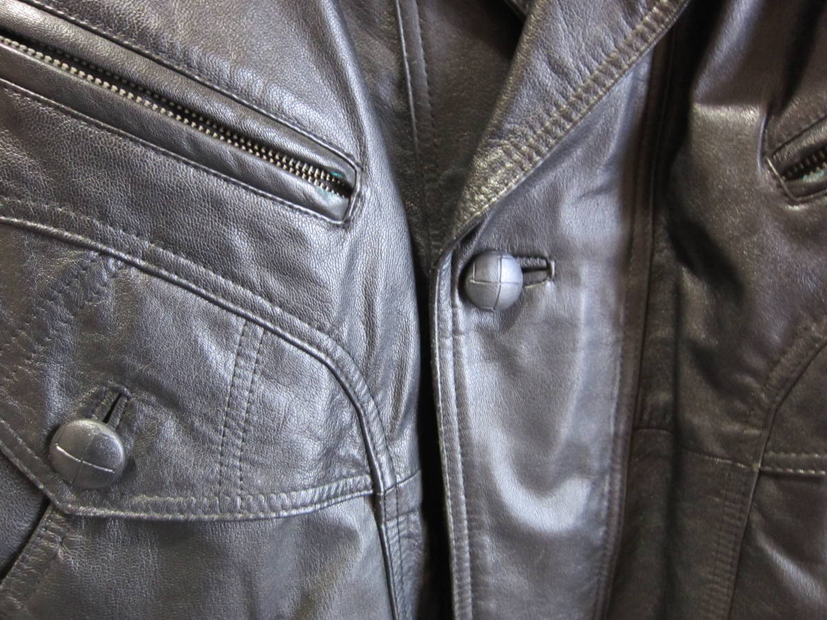 海外ブランド WESTROCK CLOTHING メンズ M 本革 牛革 レザージャケット ブルゾン ジャンパー アウター 黒 ライダース バイク タ607_画像3