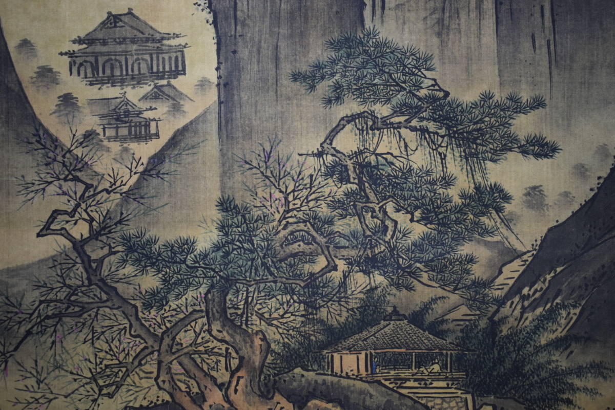 掛軸 風景画 山水画 川島梅関肉筆画 真作 | tspea.org