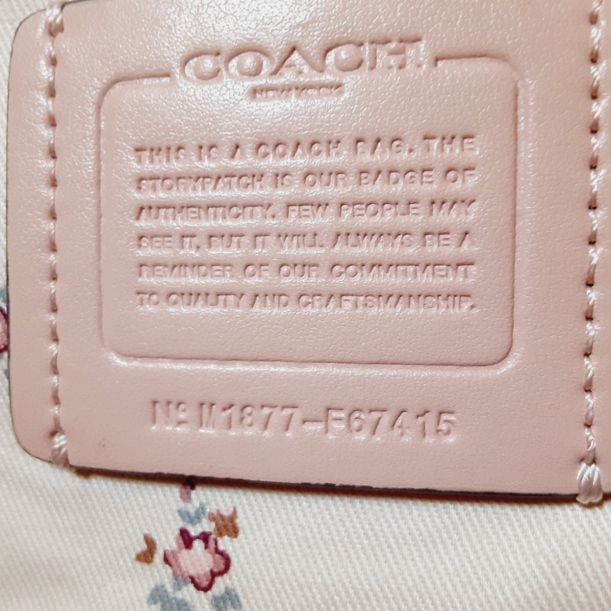 【COACH】コーチ トートバック デニム 花柄 チャーム付き A4 大容量 COACH デニムトート_画像8