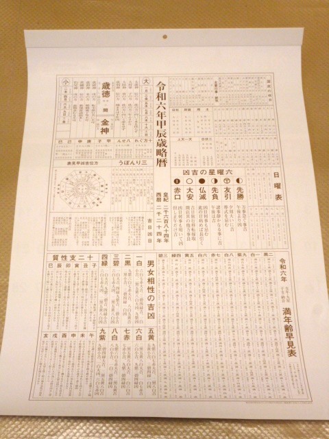 即決 2024年 令和6年 JA 農協 壁掛け カレンダー 6枚綴り 六曜 大安 家庭菜園ごよみ_画像3
