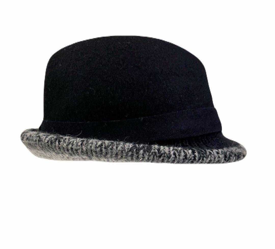 [ finest quality goods ]joru geo Armani wool hat hat cap black & gray black grey size 59 GIORGIO ARMANI 700176 7W115 00020