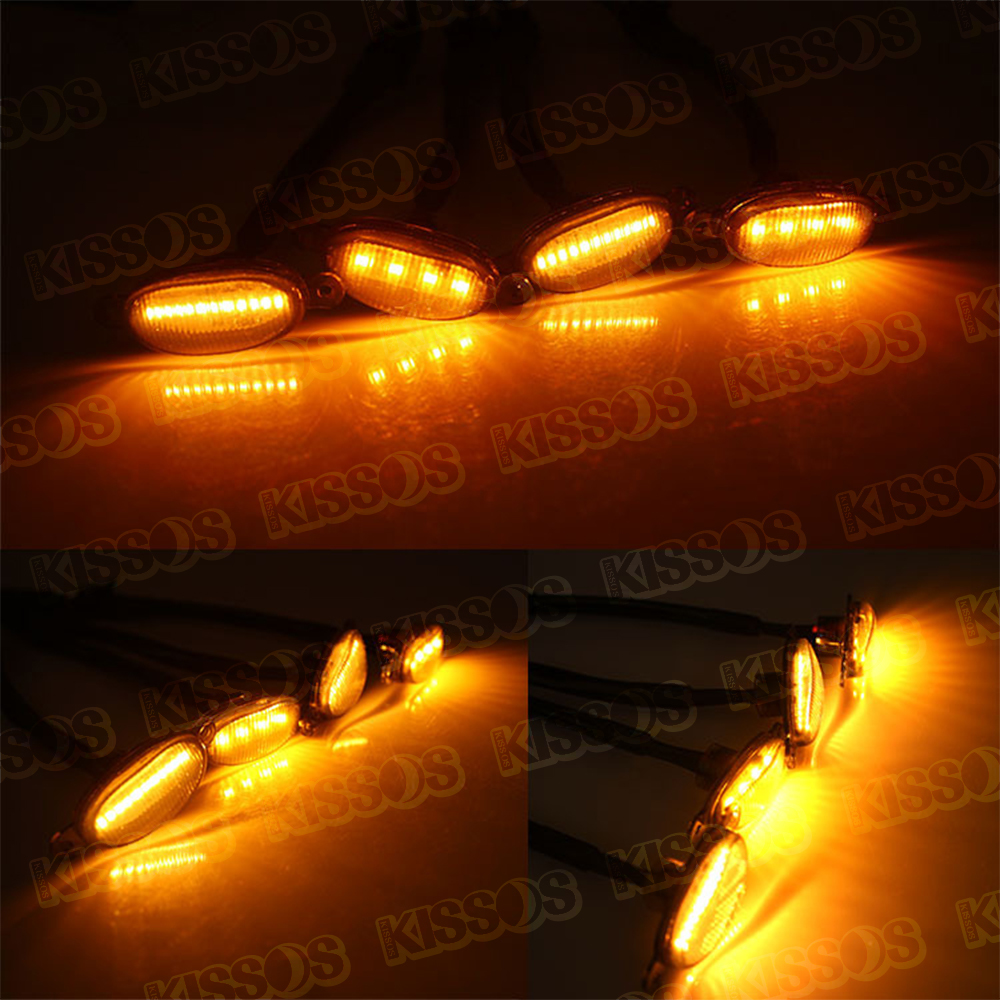 LED グリル マーカー ランプ アンバー フロントグリル カスタム アクセサリ 12V 汎用 4個セット_画像7