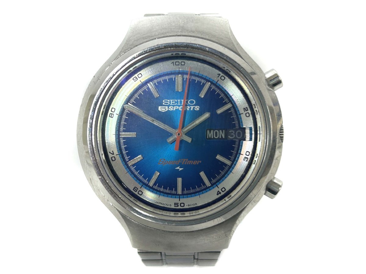 1円～ SEIKO セイコー 5 SPORTS Speed-Timer 7015-8000 スピードタイマー メンズ腕時計 ジャンク G12-10_画像1
