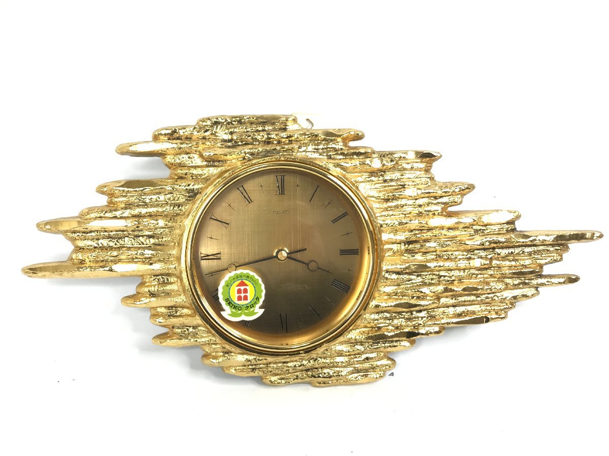 未使用品 SEIKO 18K 金メッキ 特選装飾時計 ATX-907A 掛け時計 デットストック G12-31