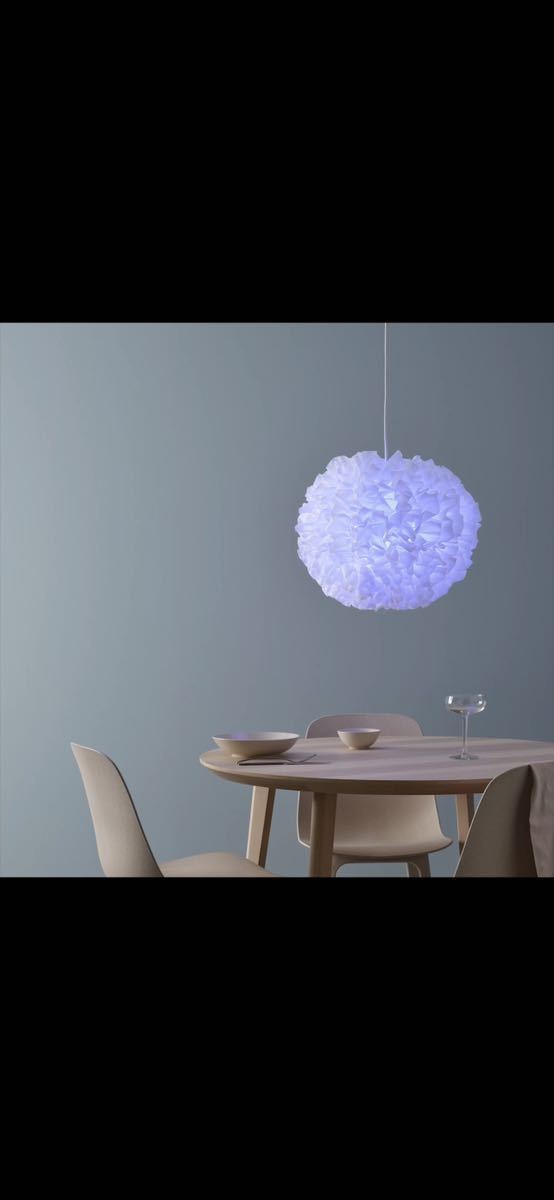 VINDKAST ヴィンドカスト ペンダントランプ, ホワイト, 50 cm IKEA 天井照明 北欧風LED電球 E26口金 球形付き No.538の画像10