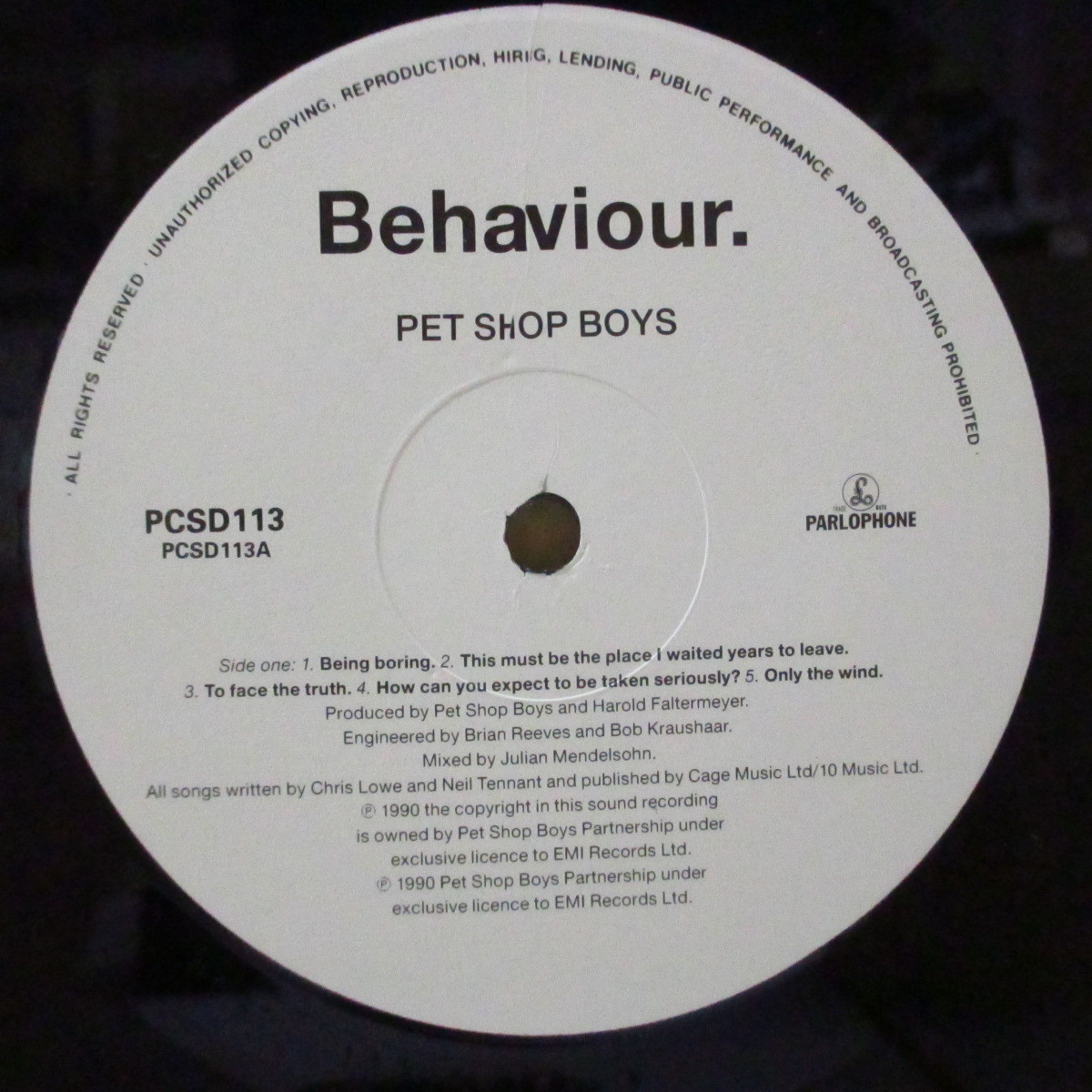 PET SHOP BOYS-Behaviour (UK original LP+ inner )