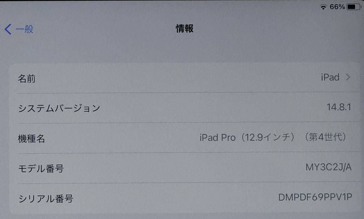 NW16 Apple iPad Pro 12.9インチ 第4世代 Wi-Fi/Cellular 128GB スペースグレイ MY3C2J/A A2232【動作確認済み/NW利用制限:▲判定】_画像3