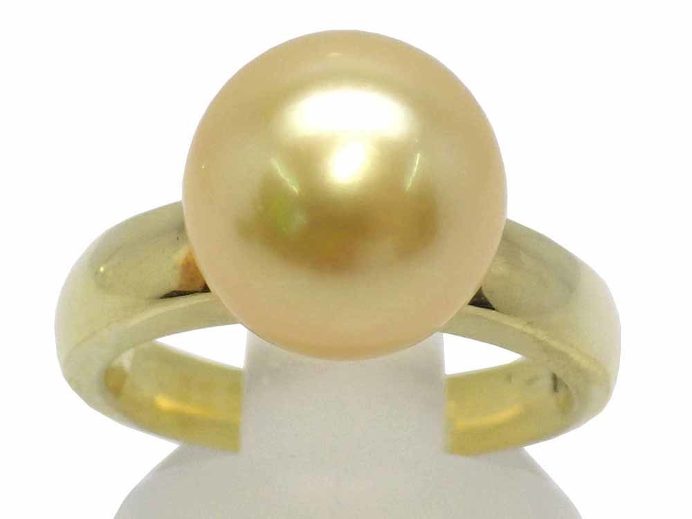 ゴールデンパールリング K18 8.4g 13号　Jewelry Golden-Pearl10.8mm Ring_画像1