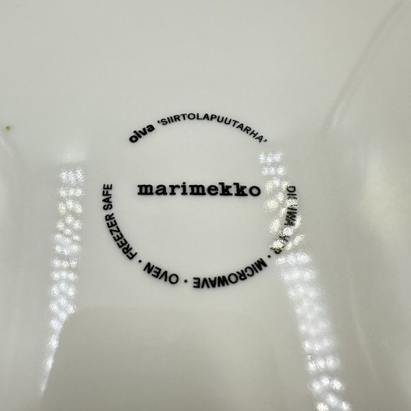 M121-T060289-6 Marimekko マリメッコ シイルトラプータルハ プレート 皿 洋食器 ホワイト ブラック サイズ(約)24.5cm×2cm ①_画像7