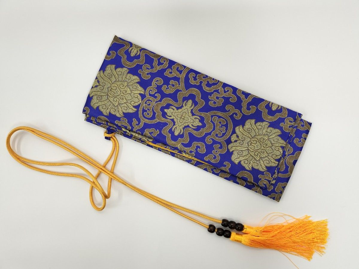 DA14　剣袋　刀袋　新しいデザイン　雲紋図　青色　絹　刀装具　日本刀道具