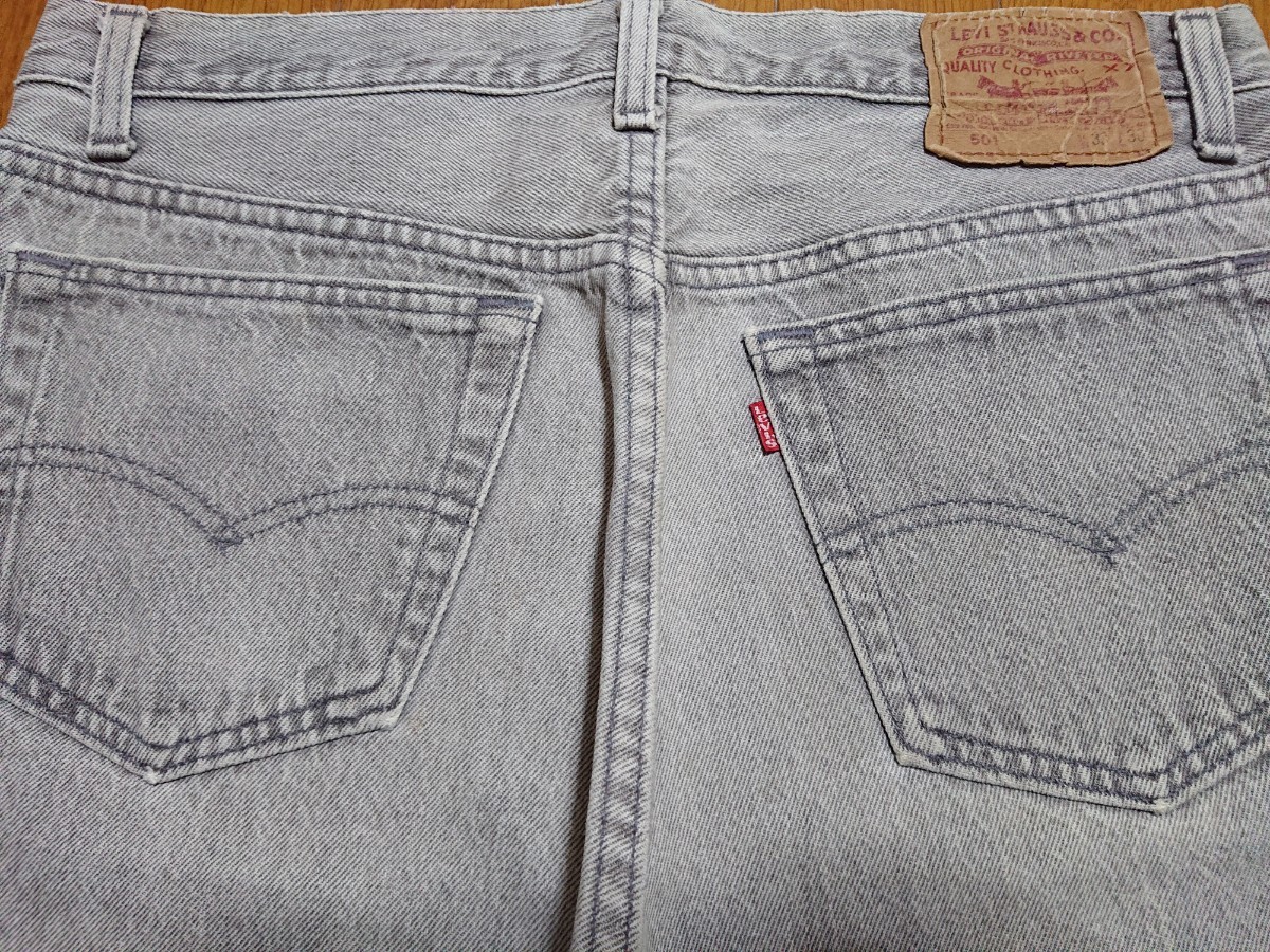 90s Levi's 501 先染め ビンテージ 米国製 w33 トップボタン裏532 リーバイス MADE IN U.S.A. _画像7