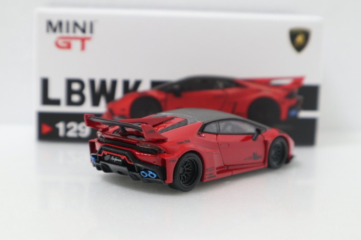 MINIGT 1/64 LBワークス ランボルギーニ ウラカンGT LBWK 赤 レッド ロッソマーズ MINI GT 129 シルエット Huracan Red Rosso Mars_画像2