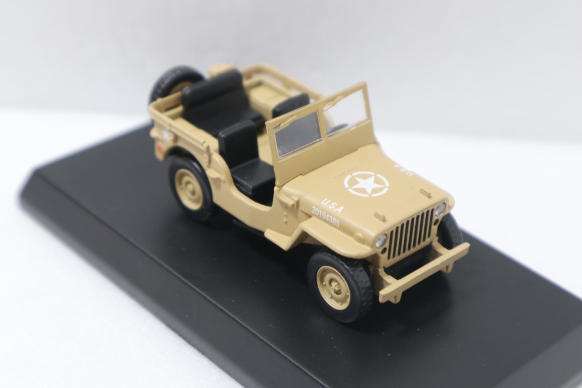 京商 1/64 ジープ ウィリーズ MB ベージュ サークルKサンクス アメリカンUSAコレクション Jeep Willys MB Beigeの画像3