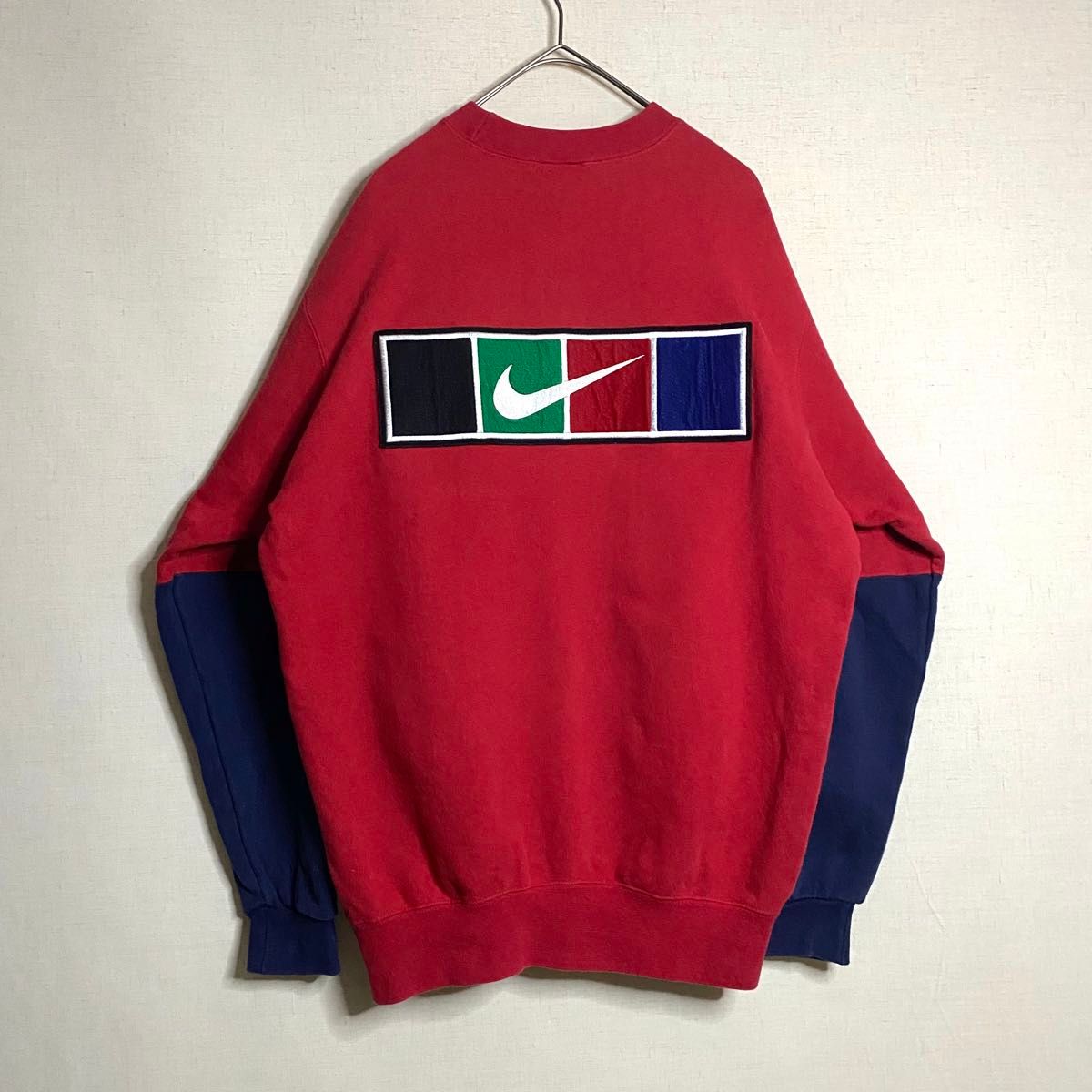 NIKE】90年代 背面 ボックスロゴ バイカラー 刺繍ロゴ NIKE】90年代 背面 ボックスロゴ バイカラー 刺繍ロゴ